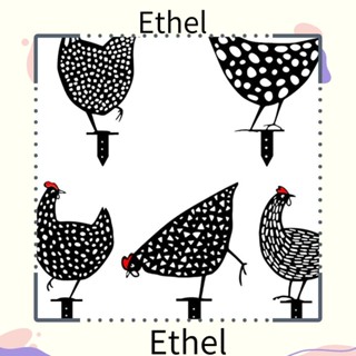 Ethel1 รูปปั้นไก่ พลาสติก สีดํา สําหรับตกแต่งบ้าน สวน