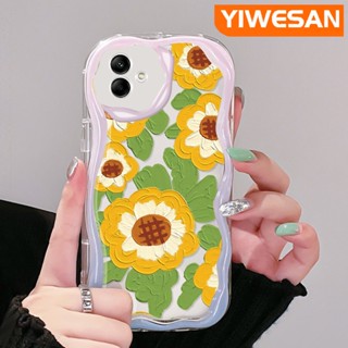 เคสโทรศัพท์มือถือ ซิลิโคนนิ่ม ใส กันกระแทก ลายภาพวาดสีน้ํามัน รูปดอกทานตะวัน สําหรับ Samsung A04 A04E M04 F04