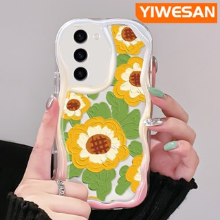 เคสโทรศัพท์มือถือ ซิลิโคนนิ่ม ใส กันกระแทก ลายภาพวาดสีน้ํามัน รูปดอกทานตะวัน สําหรับ Samsung S23 Plus S23 Ultra