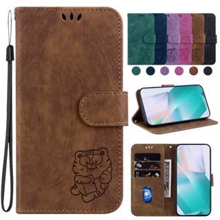 เคสโทรศัพท์หนัง PU แบบฝาพับ ลายเสือนูน พร้อมช่องใส่บัตร สําหรับ Nokia X30 X20 X10 G60 G21 G11 Plus C21 Plus C20 C10 Nokia G300