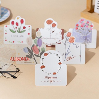 Alisond1 การ์ดอวยพรเปล่า ลาย Thank You Bouquet Series ของขวัญเทศกาล 10 ชิ้น