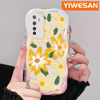 เคสโทรศัพท์มือถือ ซิลิโคนนุ่ม ใส กันกระแทก ลายการ์ตูนภาพวาดสีน้ํามัน รูปคลื่น ดอกไม้ สําหรับ Realme 6 Pro 6s Narzo