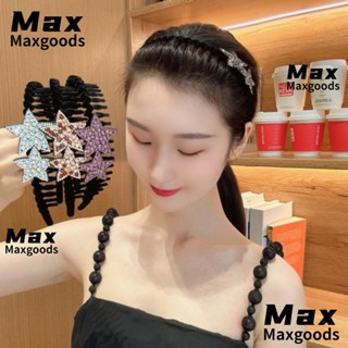 Maxg ที่คาดผม พลอยเทียม คริสตัล หลากสี หวีพลอยเทียม เครื่องประดับผม สวยหรู ดาวห้าแฉก ที่คาดผม กันลื่น เด็กผู้หญิง