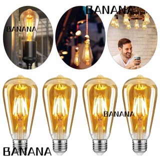 Banana1 หลอดไฟคริสตัล LED 2W 4W 6W 8W ST64 2700K 3000K E27 สีเหลืองอบอุ่น สําหรับตกแต่งบ้าน