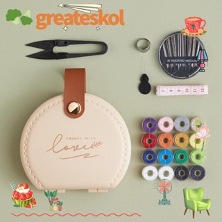 Greateskol ชุดอุปกรณ์เย็บผ้า เข็ม ด้าย ขนาดเล็ก แบบพกพา DIY