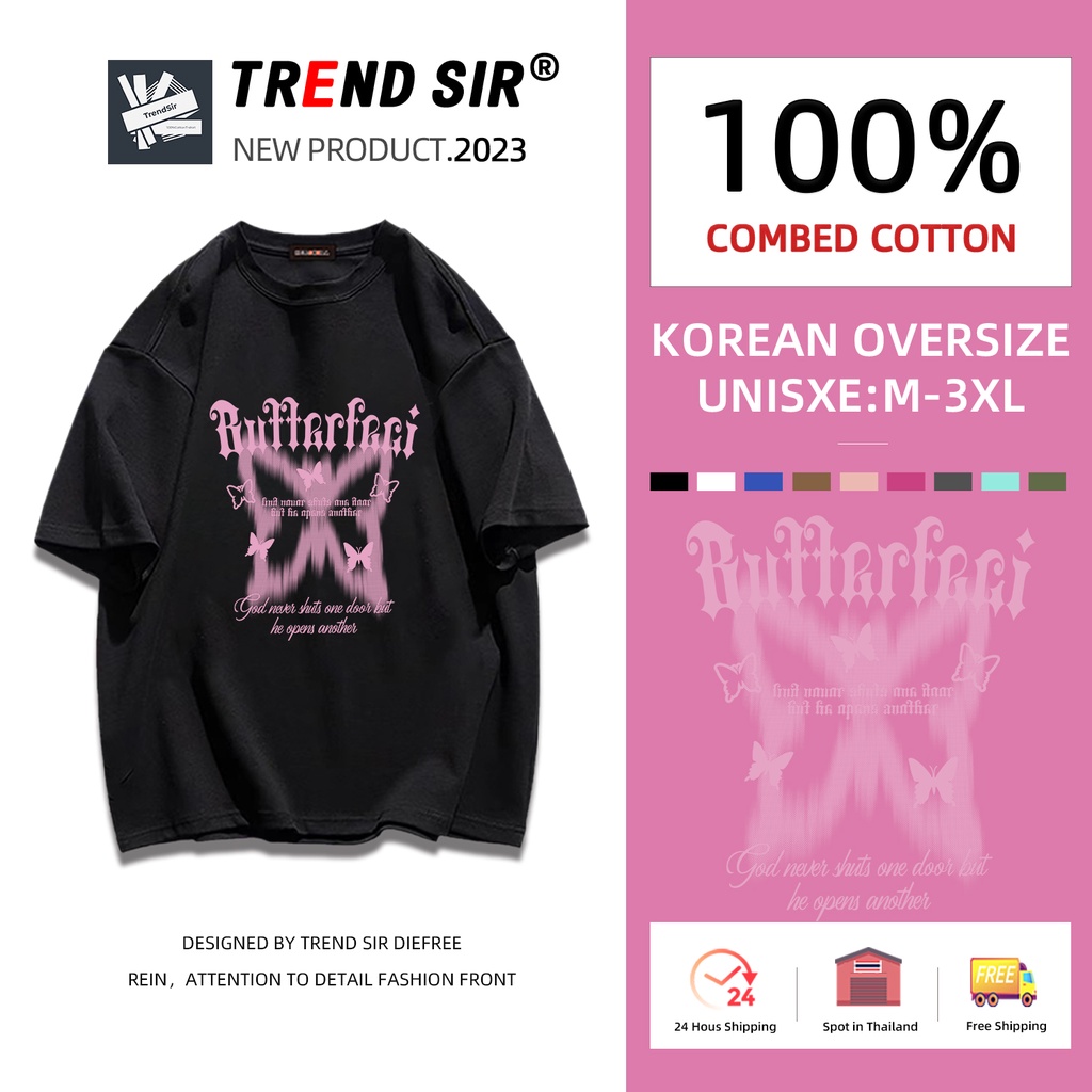 TrendSir มาใหม่ ลายเยอะ ผ้าดีมาก เสื้อยืดไซส์ใหญ่ มาใหม่ ใส่ได้ทั้งผู้ชายและผู้หญิง มี7สี M-3XL