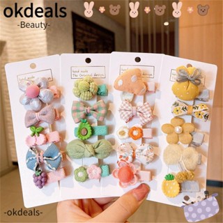 Okdeals กิ๊บติดผม โบว์ ดอกไม้ น่ารัก สําหรับเด็ก 5 ชิ้น/ชุด