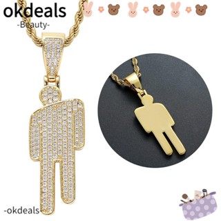 Okdeals สร้อยคอโซ่โลหะ ฝังเพทาย สีทอง สีเงิน สไตล์ฮิปฮอป ของขวัญ สําหรับผู้ชาย และผู้หญิง