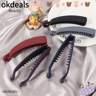 Okdeals กิ๊บติดผมหางม้า สีพื้น แฟชั่นสําหรับผู้หญิง