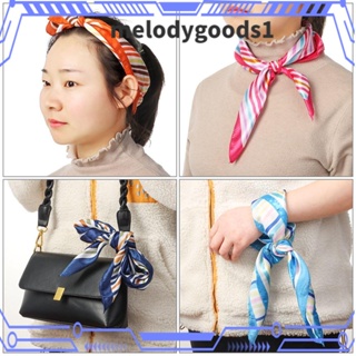 Melodygoods1 ผ้าพันคอ ผ้าซาติน ทรงสี่เหลี่ยม สําหรับผู้หญิง