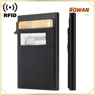 Rowans กระเป๋าสตางค์ อลูมิเนียม แบบบางพิเศษ ป้องกันขโมย ใส่บัตรเครดิตได้ สไตล์มินิมอล สําหรับผู้ชาย