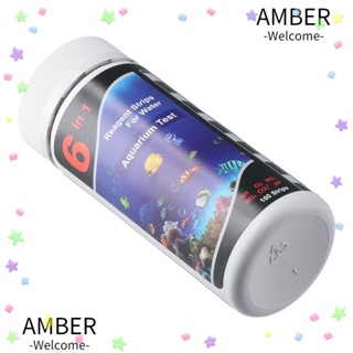 Amber 6-In-1 แถบทดสอบค่า PET 100ct ความแข็งสูง ความแม่นยําสูง สําหรับตู้ปลา สระว่ายน้ํา