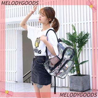 Melodg กระเป๋าเป้สะพายหลัง กระเป๋านักเรียน แบบใส แฟชั่นสําหรับสตรี
