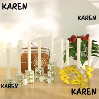 Karen แม่พิมพ์เชิงเทียน ซิลิโคน ทรงโค้ง สีขาว สไตล์นอร์ดิก แฮนด์เมด DIY สําหรับตกแต่งบ้าน