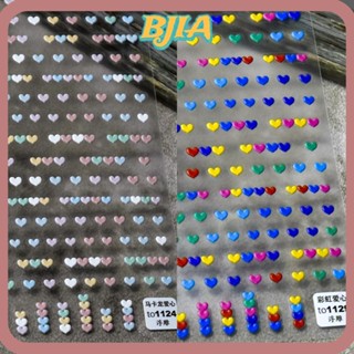 Bja สติกเกอร์ติดเล็บ ขนาดเล็ก DIY สีสันสดใส สติกเกอร์ติดเล็บ