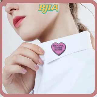 Bja เข็มกลัด รูปหัวใจ โลหะผสมน้ําผึ้ง สีชมพู ยอดนิยม เครื่องประดับ สําหรับผู้ชาย