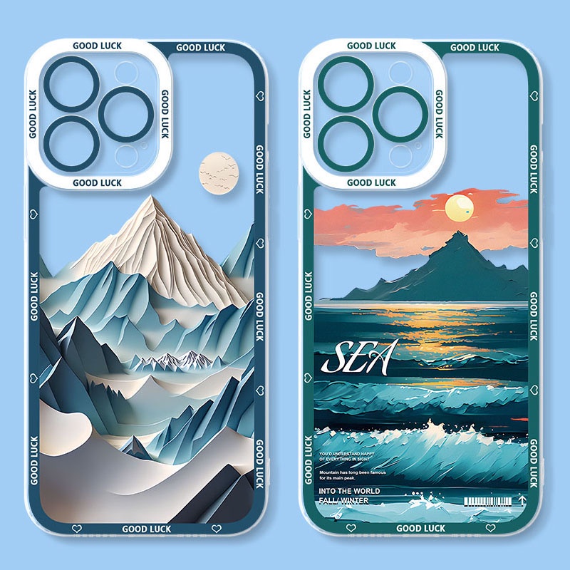 เคสซิลิโคนนิ่ม ลายภูเขาทะเล สําหรับ Xiaomi 13 12 11 Lite 5G Mi 12T 12X 11T 10T 13T Pro Poco F5 X5 X4 X3 Pro F3
