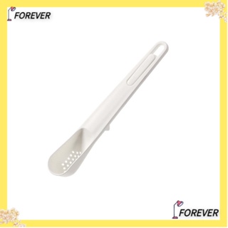 Forever 2-in-1 ช้อนส้อมพลาสติก ขนาดเล็ก แบบพกพา ทนทาน อเนกประสงค์ สีขาว สําหรับกรองน้ํามัน น้ําผลไม้