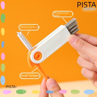 Pista แปรงทําความสะอาดฝาขวดนม ABS อเนกประสงค์ 3 in 1 สีเขียว และสีขาว สําหรับนกแก้ว 2 ชิ้น