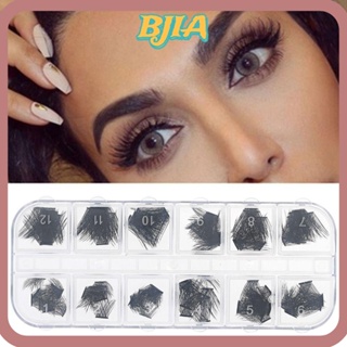 Bja คลัสเตอร์ขนตาปลอม ขนมิงค์เทียม 9~15 มม. D Curl Wispy DIY สําหรับผู้หญิง