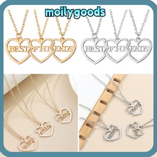 Moilyhd 3 ชิ้น / เซต จี้รูปหัวใจ น้ําผึ้ง เพื่อนสนิท เครื่องประดับที่ระลึก จี้เพื่อน วันวาเลนไทน์