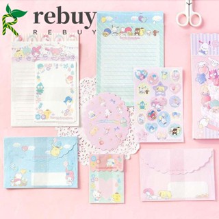 Rebuy Kuromi จดหมาย Kawaii Cinnamoroll การ์ดอวยพร My Melody เครื่องเขียน ซองจดหมาย ลายการ์ตูน