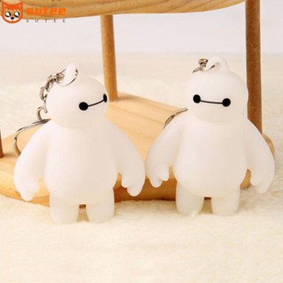 Sutee พวงกุญแจ ลายการ์ตูน Baymax Kawaii สีขาว สําหรับกระเป๋าเป้สะพายหลัง เด็กผู้หญิง