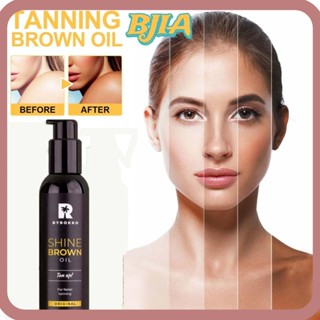 Bja Self Tanning Oil, Sunbeds Natural Tan Shine Brown Oil, Effective Sun Accelerator Long Lasting Premium Brown Tanning Oil