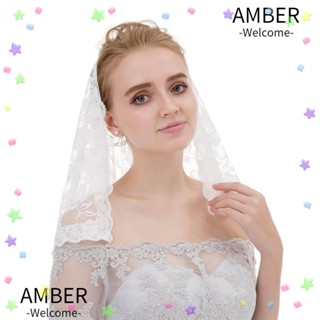 Amber ผ้าคลุมหน้าเจ้าสาว สีงาช้าง แบบสั้น เรียบง่าย สําหรับผู้หญิง