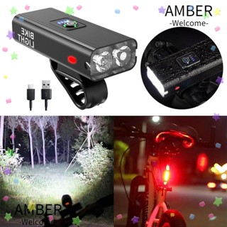 Amber ไฟหน้าจักรยาน LED แบบชาร์จ USB