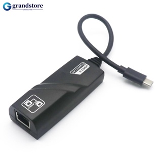 Grandstore อะแดปเตอร์การ์ดเครือข่าย Type C เป็น RJ45 10 100 1000Mbps USB 3.1 เป็น RJ45 Gigabit Ethernet LAN RTL8153 D6K4