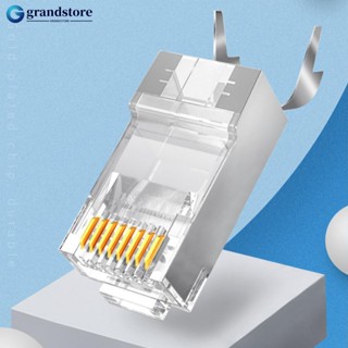 Grandstore ตัวเชื่อมต่อผ่าน RJ45 Cat8 Cat7 &amp; Cat6A 8P8C 50UM ชุบทอง FTP/STP 1 ชิ้น | Rj45 โมดูลาร์ปลั๊กเครือข่าย - 1.5 มม. N2T3