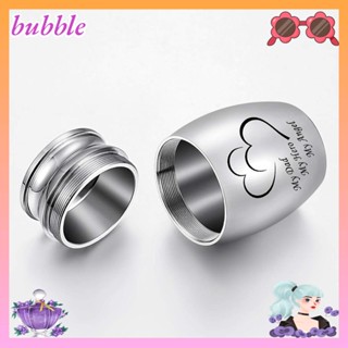 Bubble เขาควาย สเตนเลส ขนาดเล็ก เปิดได้ พร้อมถุงกํามะหยี่ สะดวก พกพา สีเงิน สําหรับจดจําความรัก