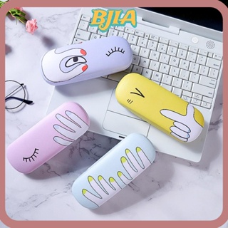 Bja เคสแว่นตากันแดด หนัง PU โลหะ น้ําหนักเบา แบบพกพา ลายน่ารัก สําหรับผู้ชาย