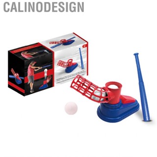 Calinodesign Kids Baseball Launcher  Easy To Use Complete 3 Balls Plastic Pitching Machine for Training