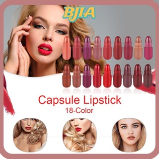 Bja ลิปสติกแคปซูล ไม่ติดแก้ว ขนาดเล็ก 18 สี ติดทนนาน