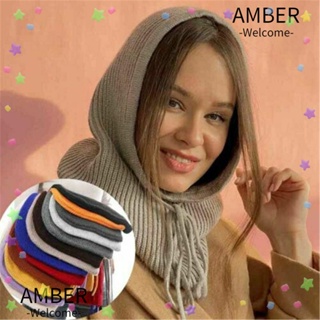 Amber หมวกถักโครเชต์ กันลม ปรับได้ ให้ความอบอุ่น