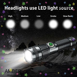 Amber ไฟฉาย LED อลูมิเนียมอัลลอยด์ แบบพกพา สว่างมาก