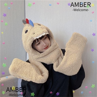 Amber หมวกบีนนี่ ขนเฟอร์เทียม ลายไดโนเสาร์น้อย แฟชั่นสําหรับผู้หญิง