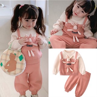 PRETTY BABY🧸พร้อมส่ง🧸ชุดเซ็ทเด็กผู้หญิง ชุดเเขนยาวขายาว เสื้อกันหนาว สำหรับเด็ก(901)