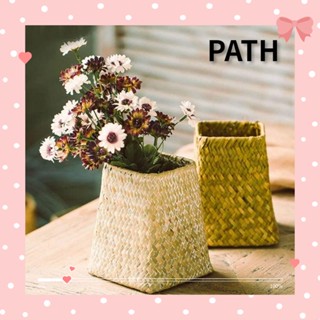 Path ตะกร้าหวายสาน ทรงสี่เหลี่ยม แฮนด์เมด สีเหลือง สําหรับใส่ของเล่น ในสวน