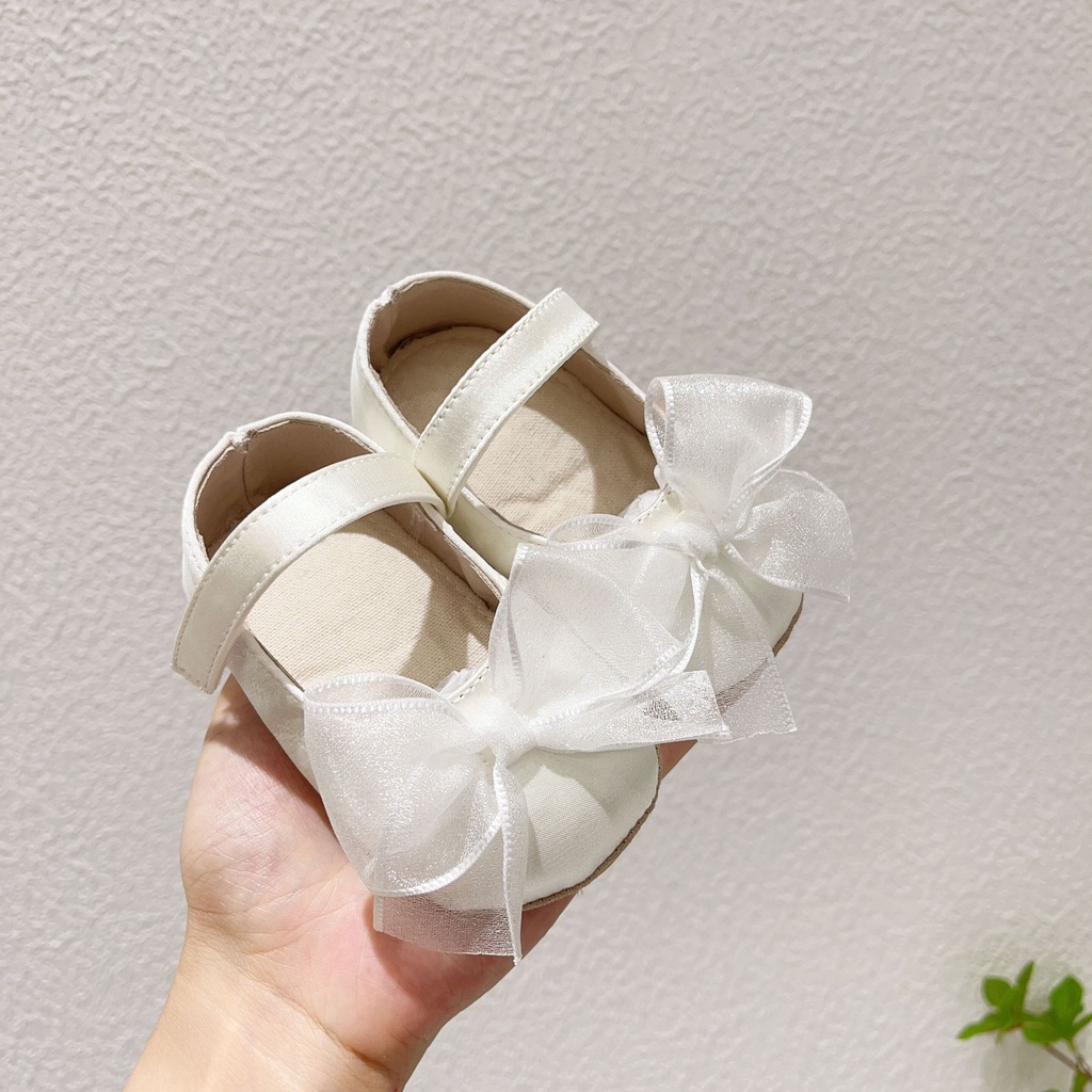 รองเท้าหนัง ประดับโบว์ ขนาดเล็ก ป้องกันการลื่น เหมาะกับฤดูใบไม้ร่วง สําหรับเด็กวัยหัดเดิน - รูปที่ 3