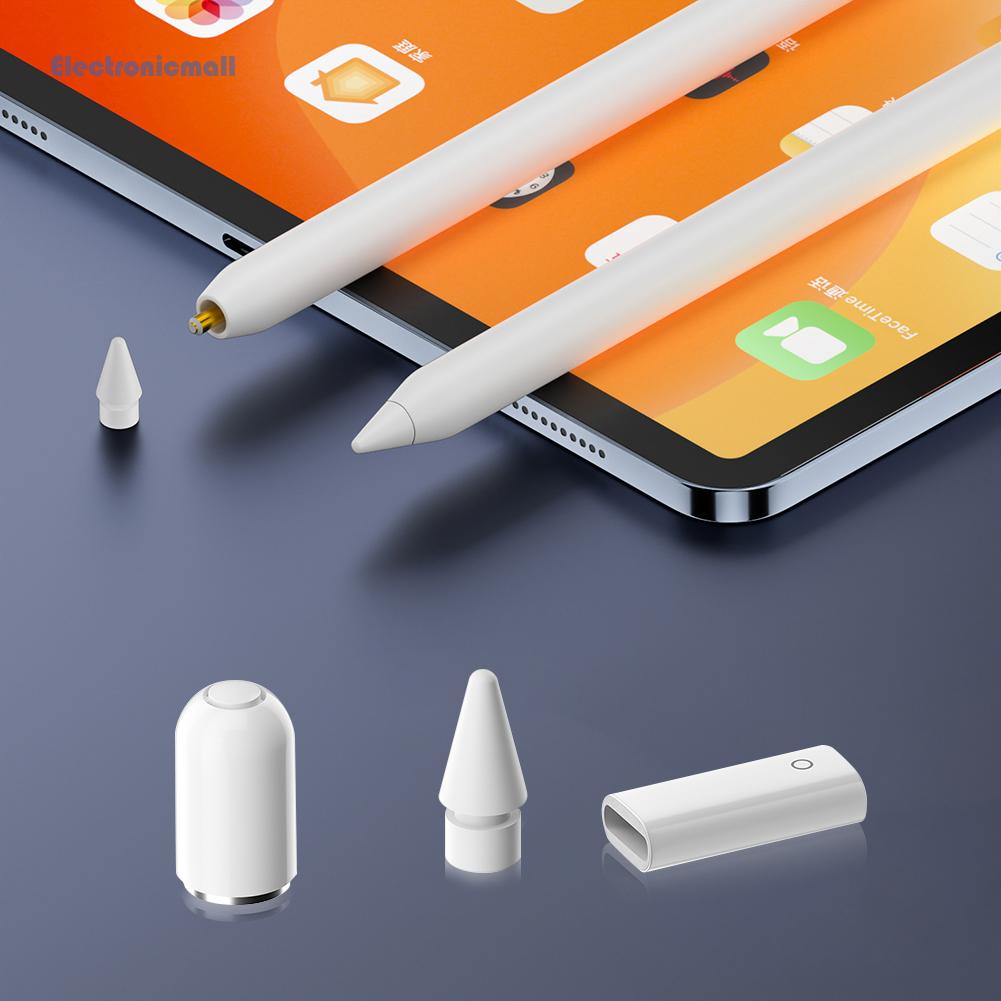 [ElectronicMall01.th] 3-in-1 อะแดปเตอร์ชาร์จปลายปากกาสไตลัส แม่เหล็ก แบบเปลี่ยน สําหรับ Apple Pencil 1st 1