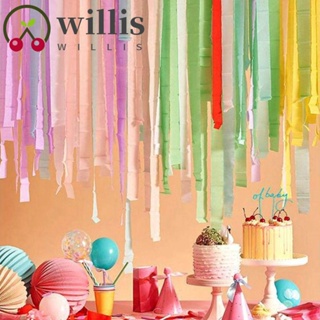 Willis กระดาษเครป อาบน้ําเด็ก ย่น สําหรับงานแต่งงาน ตกแต่งสถานที่ งานเลี้ยงวันเกิด สตรีมเมอร์