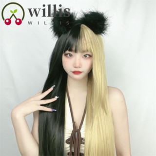 Willis วิกผมยาวตรง สีดํา ธรรมชาติ ทนความร้อน คอสเพลย์ โลลิต้า เครื่องประดับ สําหรับผู้หญิง