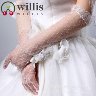 Willis ถุงมือตาข่าย ยืดหยุ่น สไตล์เรโทร สําหรับเจ้าสาว คอสเพลย์ งานแต่งงาน