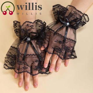 Willis ข้อมือ มือ ข้อมือ เด็กผู้หญิง สําหรับเจ้าสาว ถุงมือแต่งงาน โลลิต้า แขนตาข่าย แต่งตัวคอสเพลย์ ถุงมือโลลิต้า