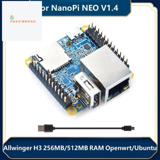 บอร์ดทดลอง NanoPi NEO V1.4 512MB RAM Allwinger H3 Quad Core Openwrt LEDE Ubuntu Armbian พร้อมสายเคเบิล Micro-USB แบบเปลี่ยน