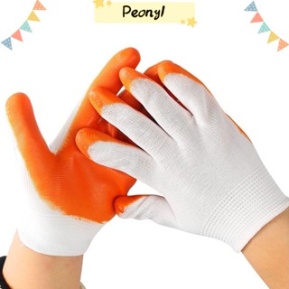 Pdony ถุงมือ PVC สีขาว ส้ม คุณภาพสูง สําหรับซ่อมแซม 1 2 3 4 5 คู่