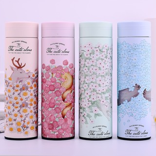 【พร้อมส่ง】ใหม่ กระติกน้ําร้อน สเตนเลส ฉนวนกันความร้อน ลายดอกไม้ 450 มล. ของขวัญ สไตล์นักธุรกิจ แฟชั่น สําหรับผู้ชาย และผู้หญิง